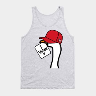 Goose in Red Hat says he Voted Tank Top